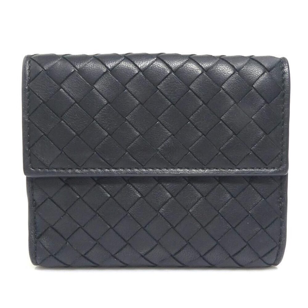 Bottega Veneta bi fold wallet Intrecciato leather black